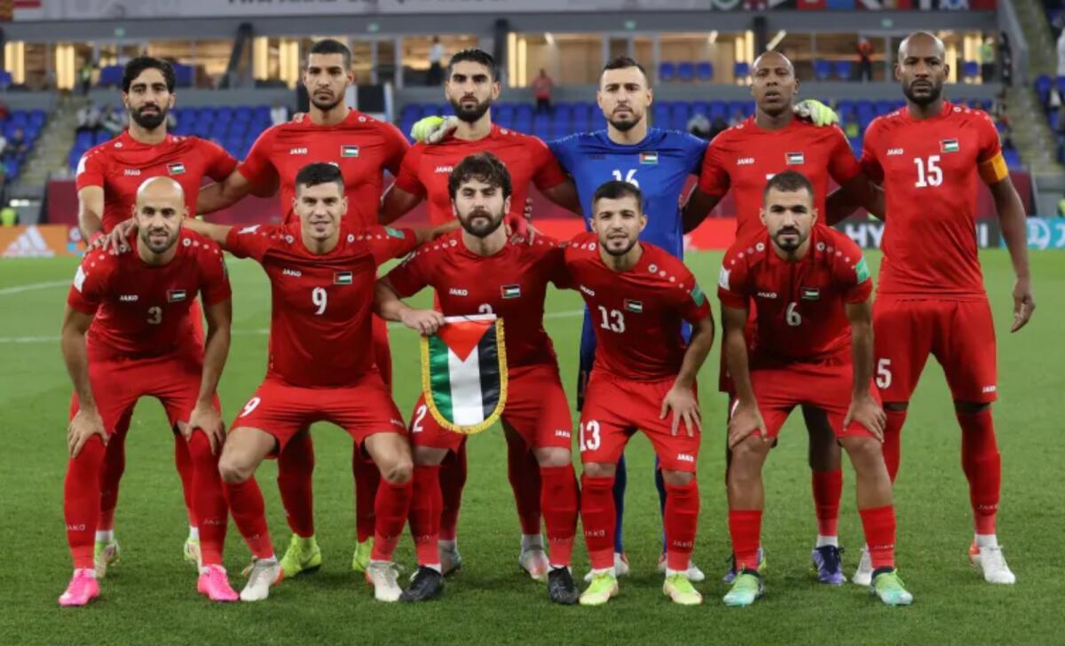 أعضاء منتخب فلسطين.  – ملف رويترز