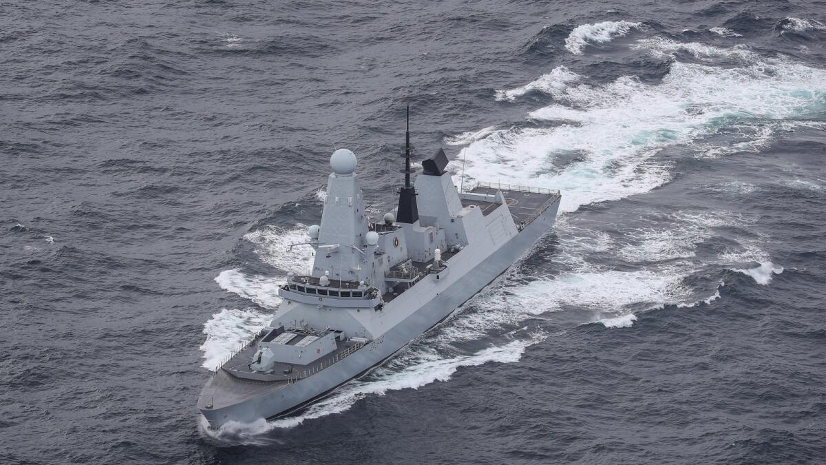 منظر لسفينة HMS Diamond قبالة سواحل اسكتلندا في أكتوبر 2020. – ملف AP