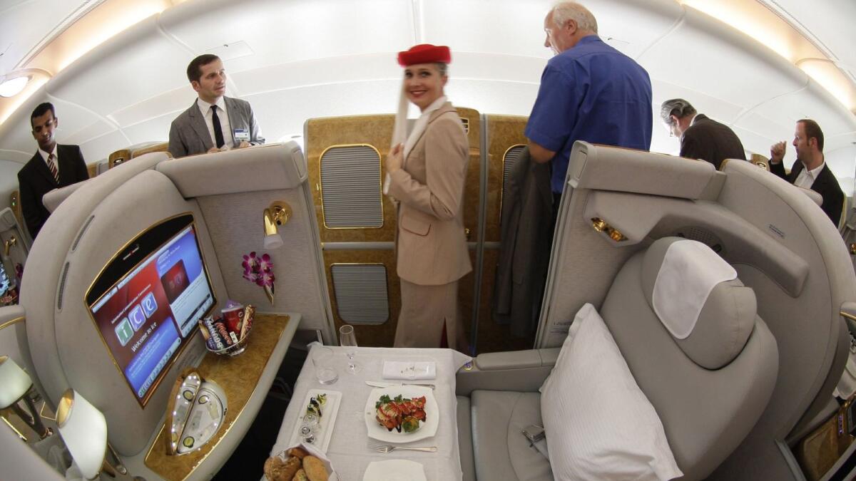 قسم الدرجة الأولى من طائرة إيرباص A380 (صورة: رويترز)